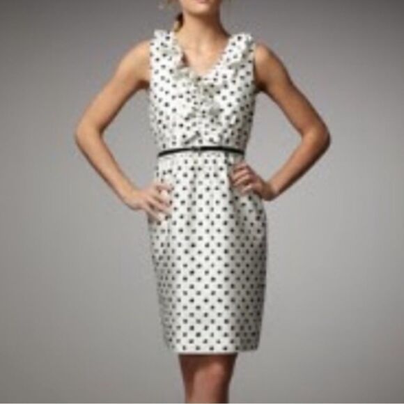 kate spade Dresses & Skirts - Kate‎ Spade 100% Silk Natalia Polka Dot Dress sleeveless Ruffled collar 6